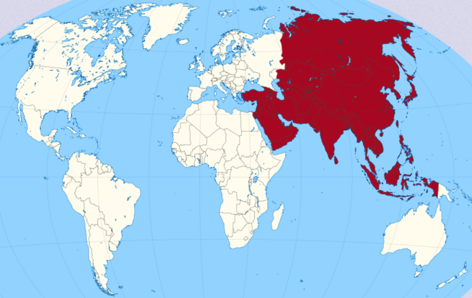 Азия на карте мира