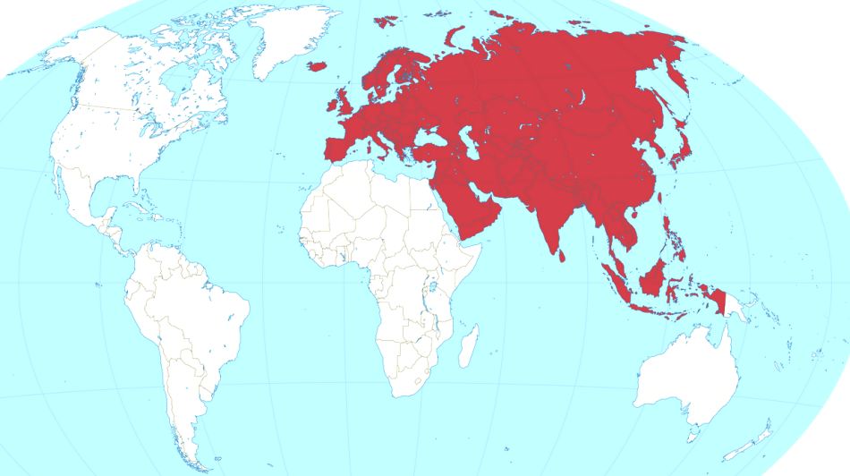 Евразия на карте мира